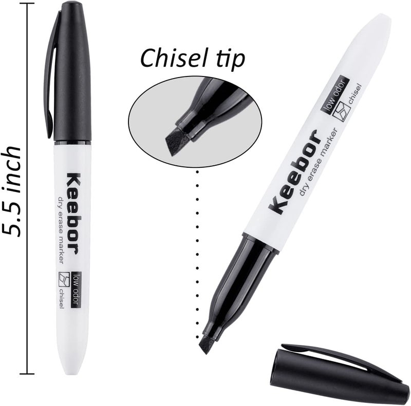 Keebor Dry Erase Markers Chisel Tip, 3 Assorted Colors, 72 Pcs Low-Odor Whiteboard Markers, Office & School Supplies - Image 2